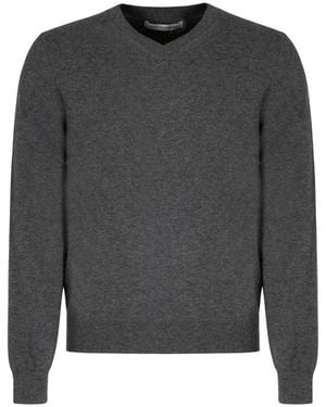Comme des Garçons V Neck Jumper - Grey