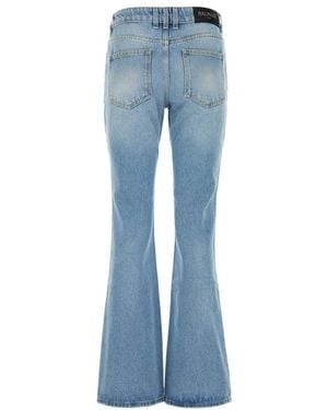 Balmain Flared Lurex Pinstripe Jeans in Blue | Lyst