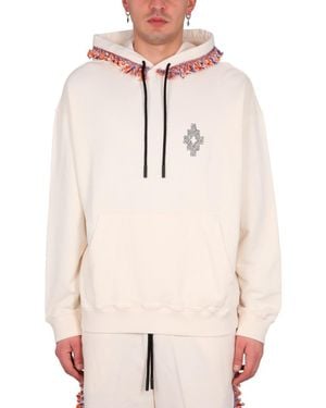 Marcelo Burlon Logo Hoodie - White
