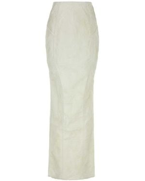 Entire studios Stretch Denim Channel Skirt - White