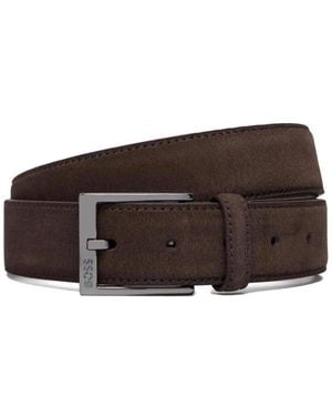 BOSS Logo Buckle Belt - Brown