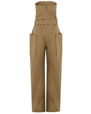 Saint Laurent Strapless Jumpsuit - Natural