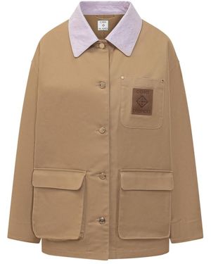 CASABLANCA Mini Jacket With Front Pockets - Natural