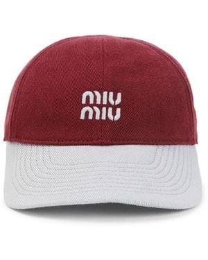 Miu Miu Logo Baseball Hat - Red