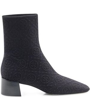 Tory Burch Logo Boots - Black