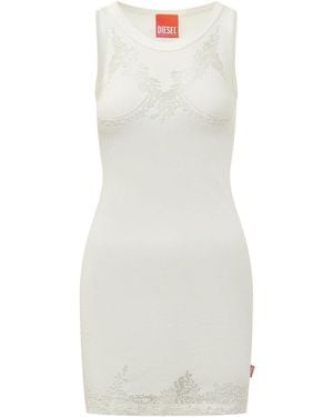 DIESEL Round Neck Mini Dress - White
