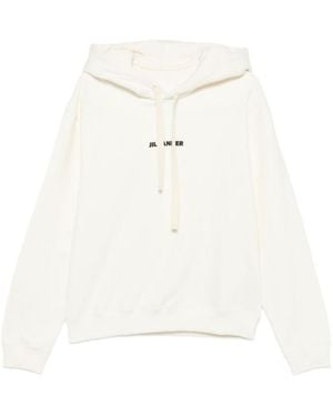 Jil Sander Logo Print Hoodie - White