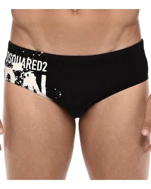 DSquared² Logo Swim Briefs - Black