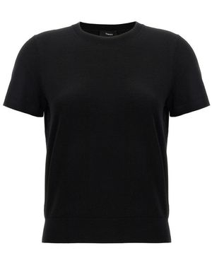 Theory Solid Crew Neck T-Shirt - Black