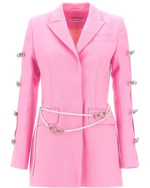 Mach & Mach Bow And Pearl Blazer Dress - Pink