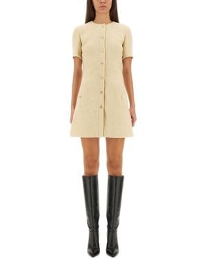 Gucci Round Neck Mini Dress - Natural