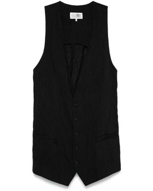 MM6 by Maison Margiela Deep-Neck Vest - Black