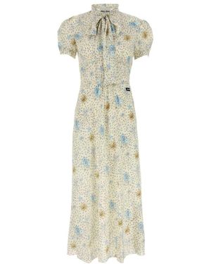 miu miu 2023 フローラルシルクミニワンピース IT38