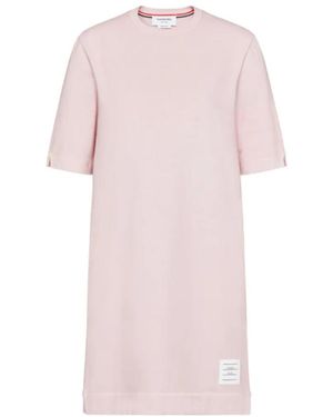 Thom Browne Crew Neck Mini Dress - Pink
