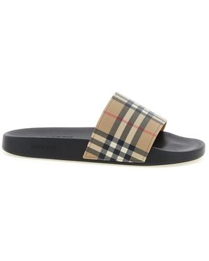 Burberry Checks Slides - Natural