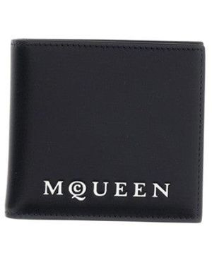 McQueen Logo Bi-Fold Wallet - Black