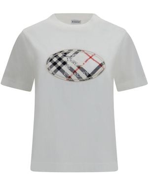 Burberry Graphic Crew Neck T-Shirt - Gray