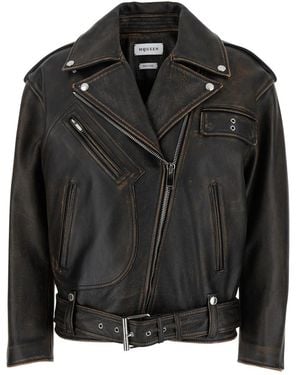 McQueen Solid Notched Lapel Jacket - Black