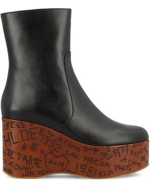 Chloé Maxime Leather Boots - Brown