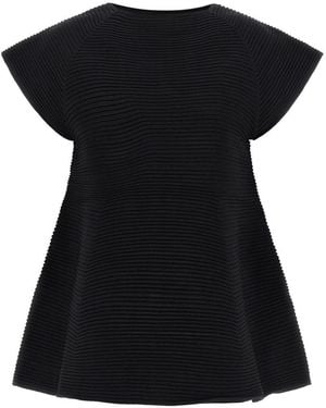 Issey Miyake 'Corrugated Knit' Dress - Black