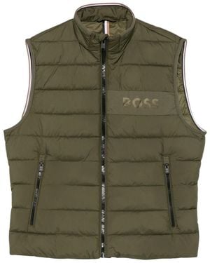 BOSS Sleeveless Logo Jacket - Green