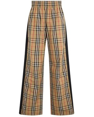 Burberry Flared Elasticated Trousers - Natural