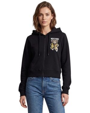 Moschino Graphic Hood Sweatshirt - Blue