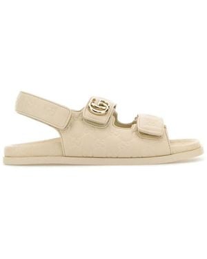 Gucci Ivory Leather Sandals - Natural