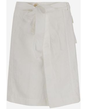 Ferragamo Wallet Skirt Made Of Cotton Blend - White
