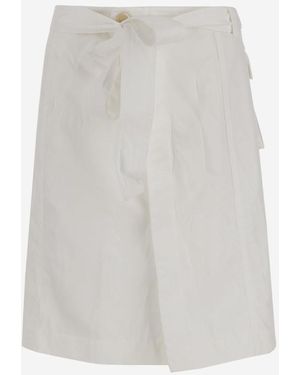 スカート FERRAGAMO WHITE WRAP SKIRT IN COTTON BLEND Ferragamo White wrap skirt in cotton blend | TheDoubleF