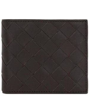 Bottega Veneta Textured Intrecciato Pattern Wallet - Black