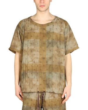 Needles Khaki Crew Neck T-Shirt - Brown