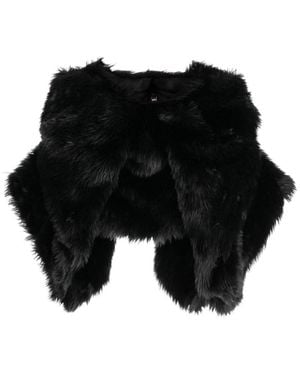 Comme des Garçons Faux Fur Cropped Jacket - Black