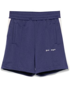 Palm Angels Logo Track Shorts - Blue