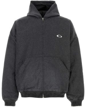 Balenciaga Charcoal Denim Sweatshirt - Black