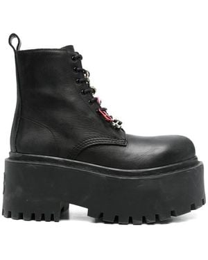 Balenciaga Leather Charm Boots - Black