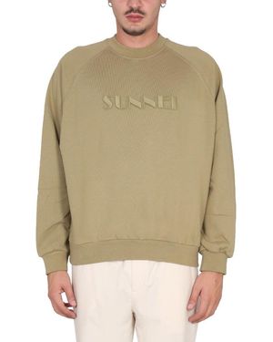 Sunnei Crew Neck Sweatshirts - Natural