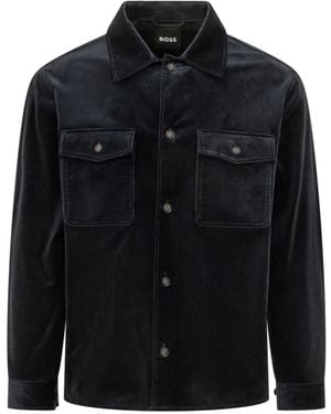 BOSS Textured Shirt Jacket - Black