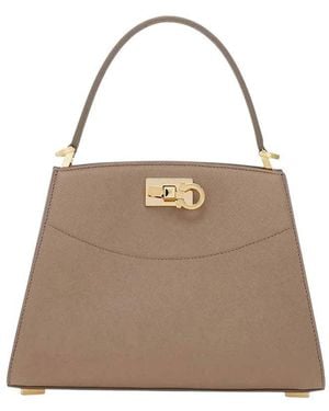 Ferragamo Taupe Studio Xs Satchel - Brown