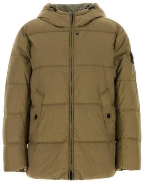 Stone Island Quilted Hood Jacket - Green