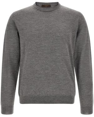 Zanone Solid Crew Neck Sweater - Gray