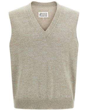 Maison Margiela Melange Cotton Blend Vest - Grey