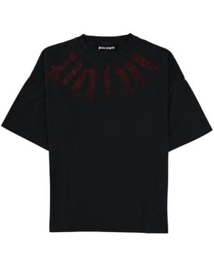 Palm Angels Crew Neck T-Shirts - Black