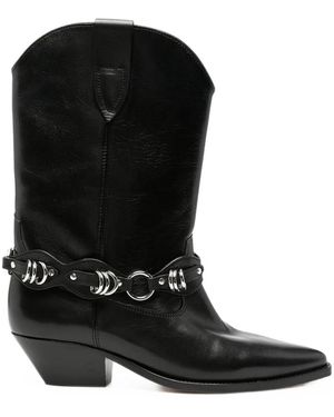 Isabel Marant Leather Duerto Boots - Black