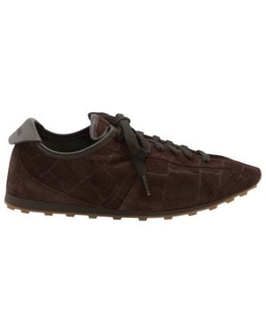 Jacquemus Dark Textured Tennis Trainers - Brown
