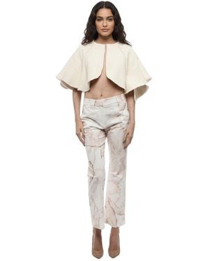 True Royal Straight Printed Trousers - Natural