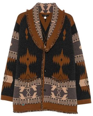Alanui Shawl Lapel Cardigan - Brown