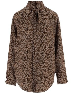 Sa Su Phi Loose Animal Print Shirt - Brown