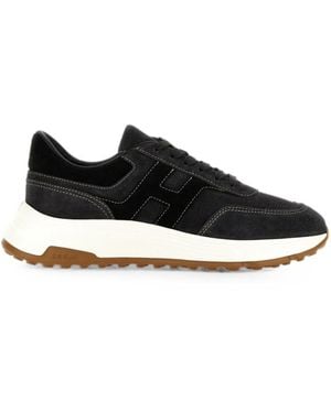 Hogan Suede Logo Sneakers - Black