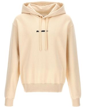 Jil Sander Natural Logo Print Hoodie